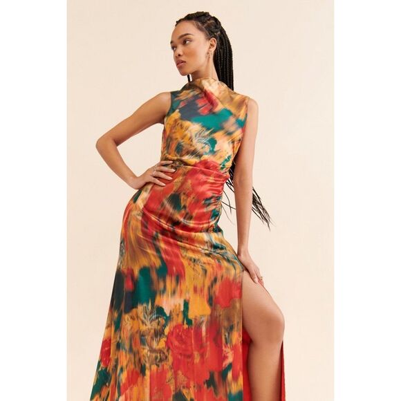 Let Me Be Abstract Print Maxi Dress Size 3XL - Picture 1 of 9